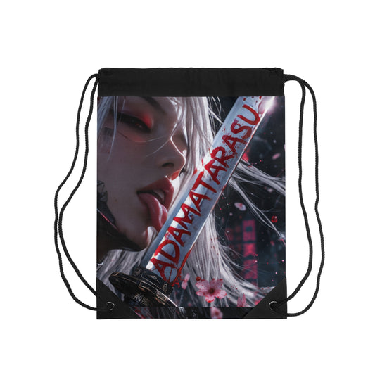 Cyber Sakura Drawstring Bag